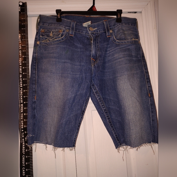 True Religion Distressed Blue Jean Shorts - Picture 10 of 13